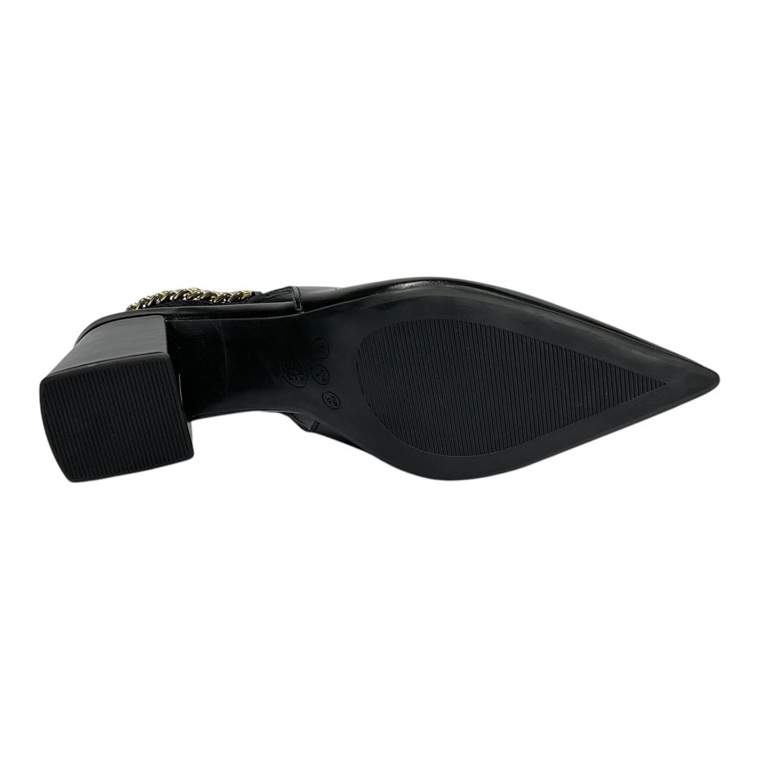 Sapato Santinelli Slingback Salto Bloco 1636-003 Preto Preto 6