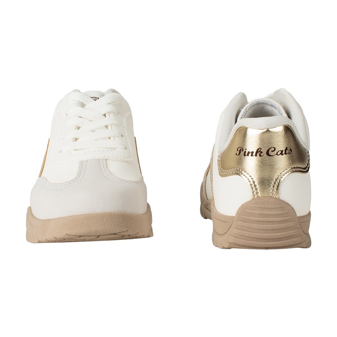Tênis Pink Cats Casual Infantil V5281 Branco/Champagne Branco 5