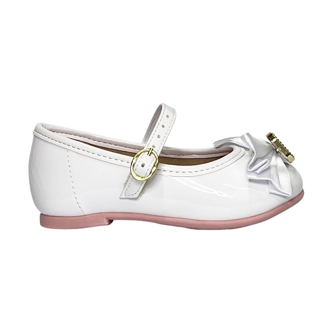 Sapatilha Molekinha Baby 2106.1066 Verniz Branco Branco 2