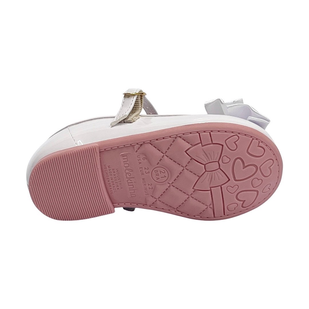 Sapatilha Molekinha Baby 2106.1066 Verniz Branco Branco 5