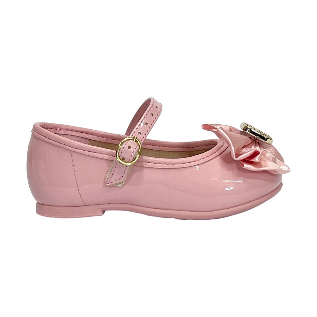 Sapatilha Molekinha Baby 2106.1066 Verniz Rosa Rosa 2