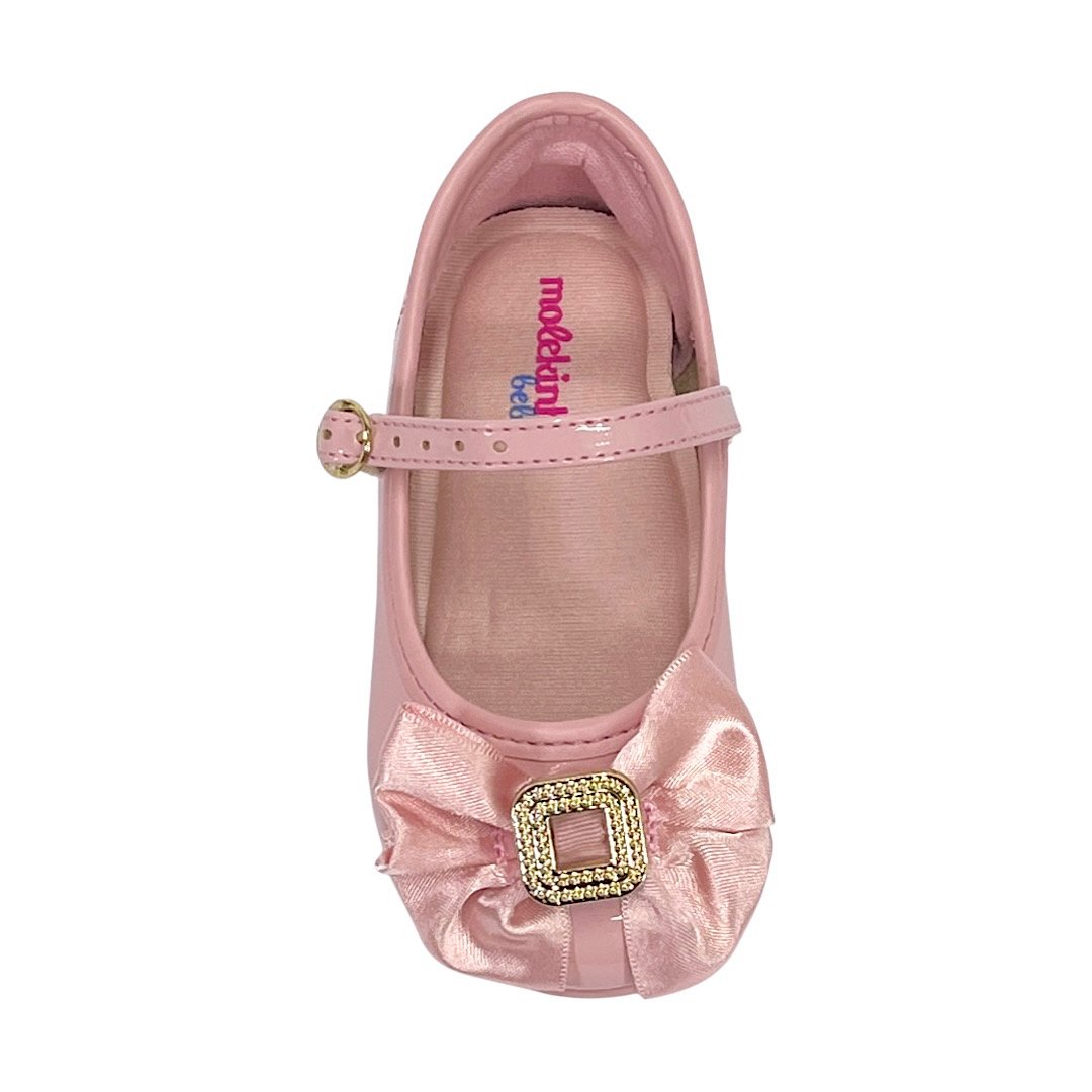 Sapatilha Molekinha Baby 2106.1066 Verniz Rosa Rosa 4