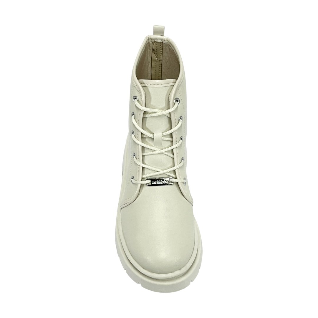 Bota Molekinha Coturno Infantil 2182.100 Off White Branco 4