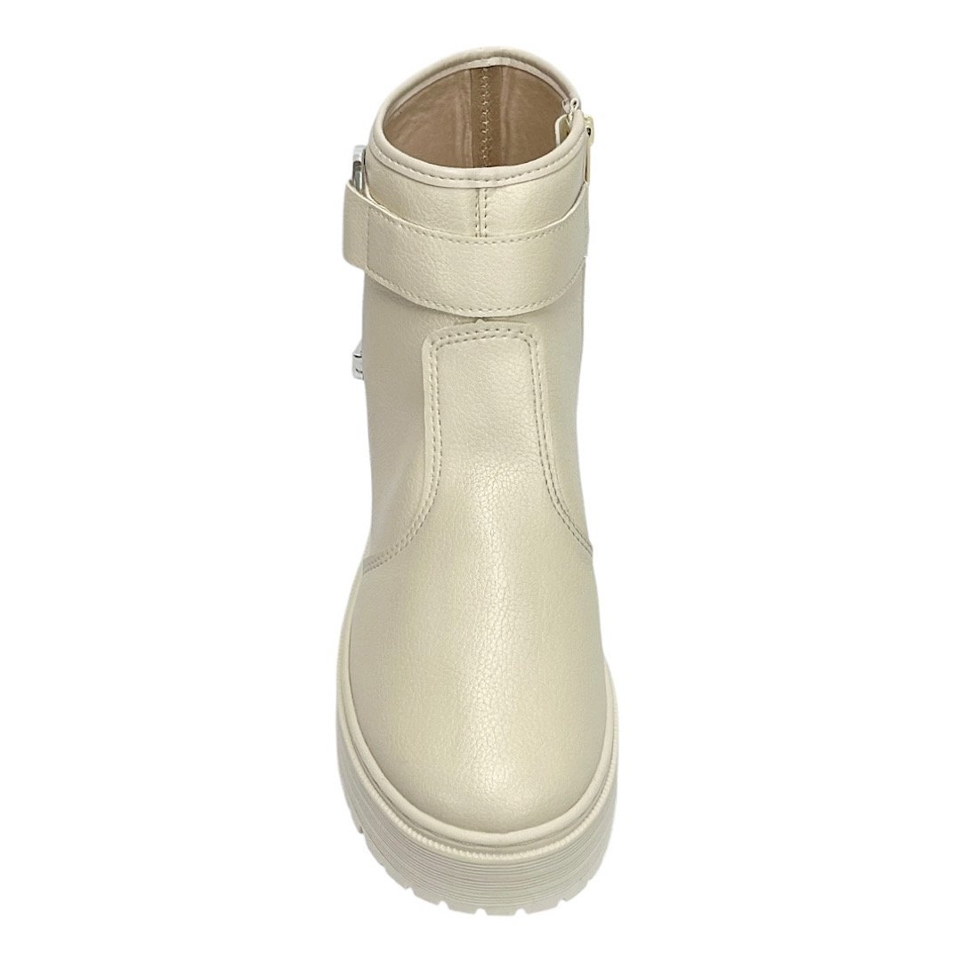 Bota Moleca Casual Plataforma 5351.103 Off White Branco 4
