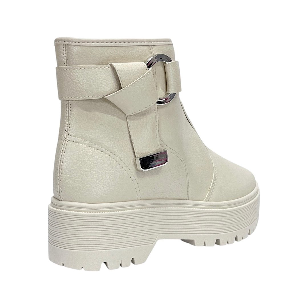 Bota Moleca Casual Plataforma 5351.103 Off White Branco 5