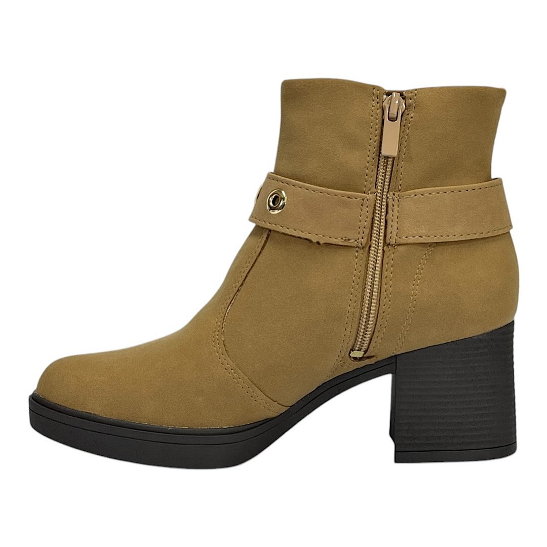 Bota Dakota Cano Curto Salto Bloco D0502 Caramelo Marrom 3