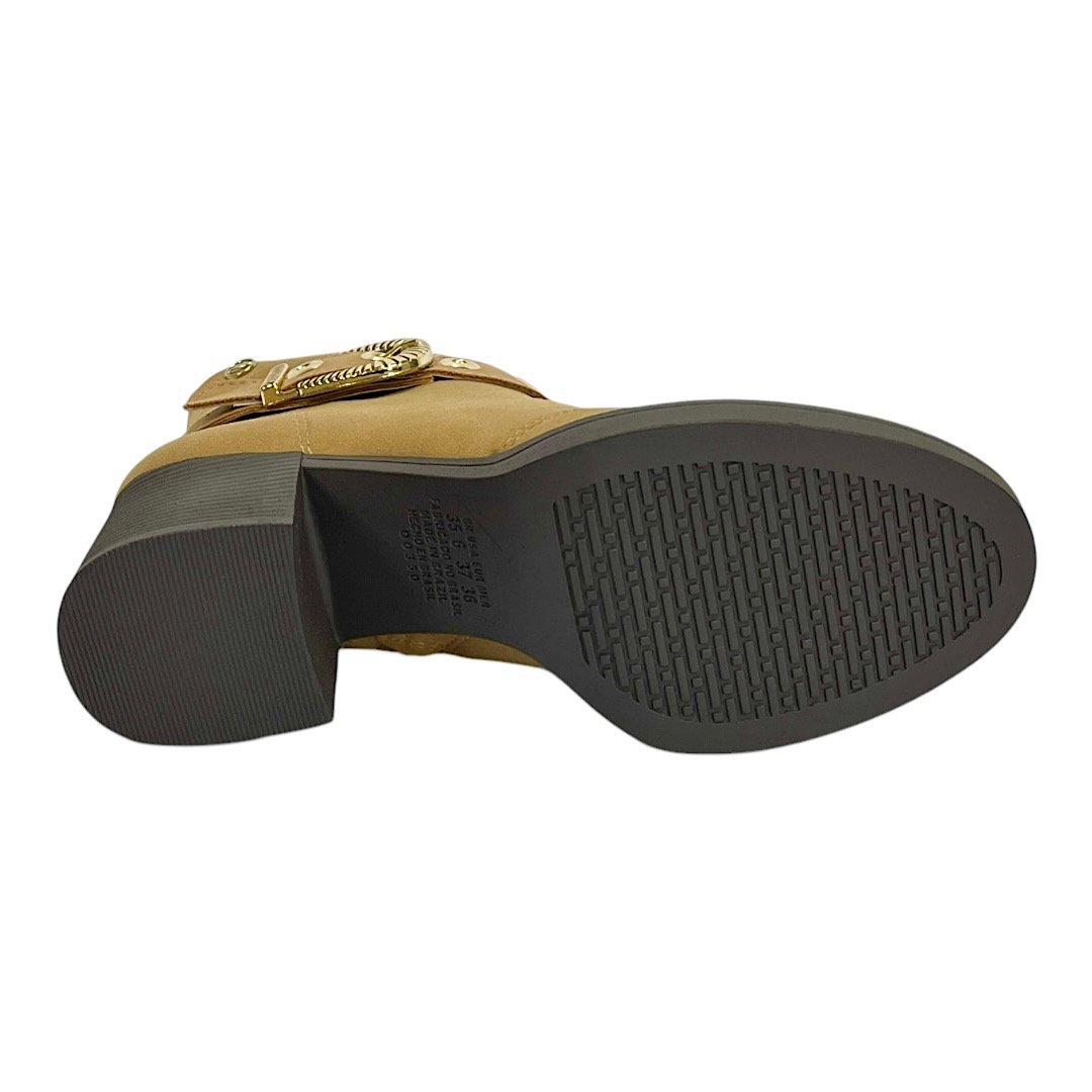 Bota Dakota Cano Curto Salto Bloco D0502 Caramelo Marrom 6