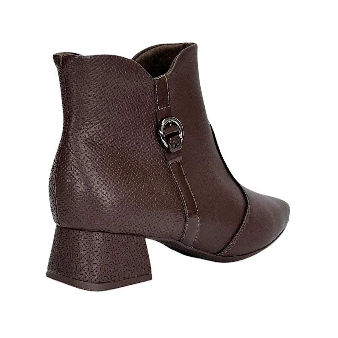 Bota Piccadilly Tati Cano Curto Salto Bloco 160093 Marrom Madeira Madeira 5