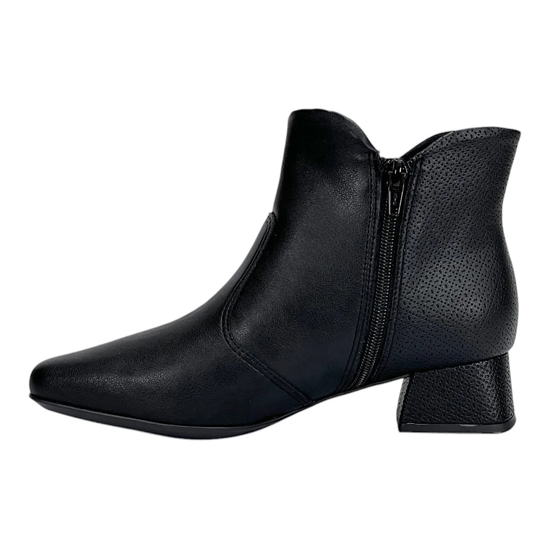 Bota Piccadilly Tati Cano Curto Salto Bloco 160093 Preto Preto 3