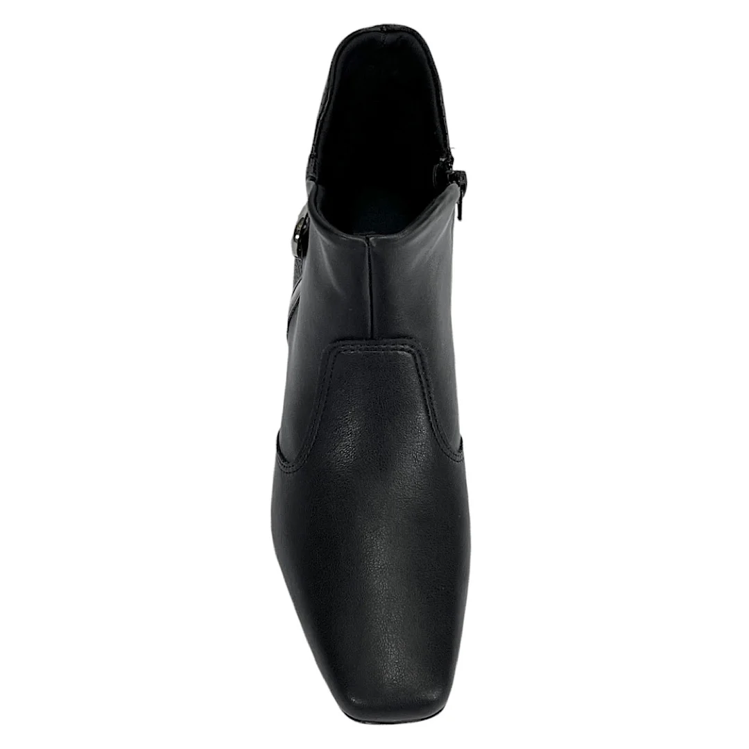 Bota Piccadilly Tati Cano Curto Salto Bloco 160093 Preto Preto 4