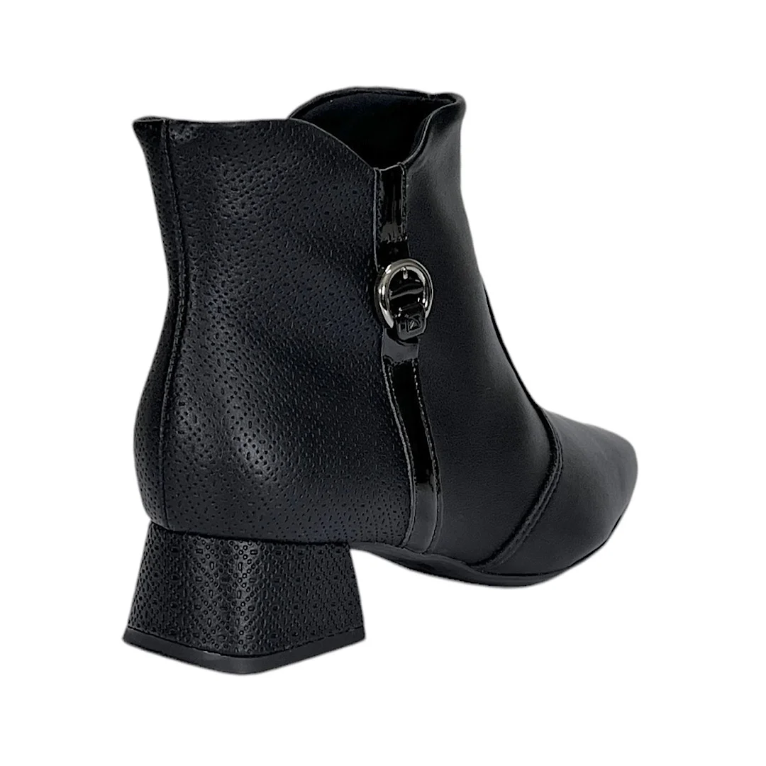 Bota Piccadilly Tati Cano Curto Salto Bloco 160093 Preto Preto 5