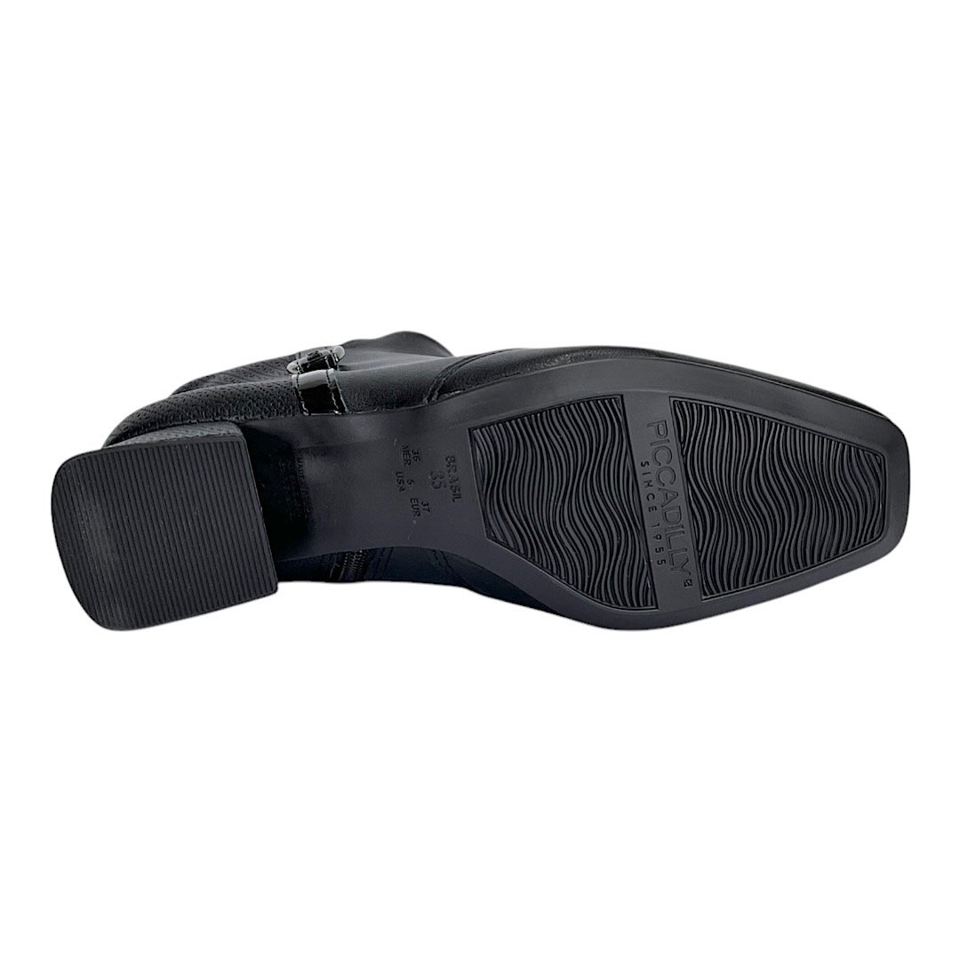 Bota Piccadilly Tati Cano Curto Salto Bloco 160093 Preto Preto 6