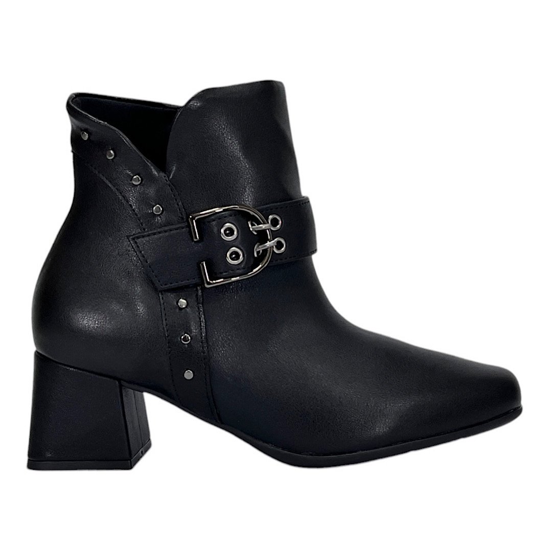 Bota Piccadilly Maxi Estela Wide Fit Salto Medio 748037 Preto Preto 2