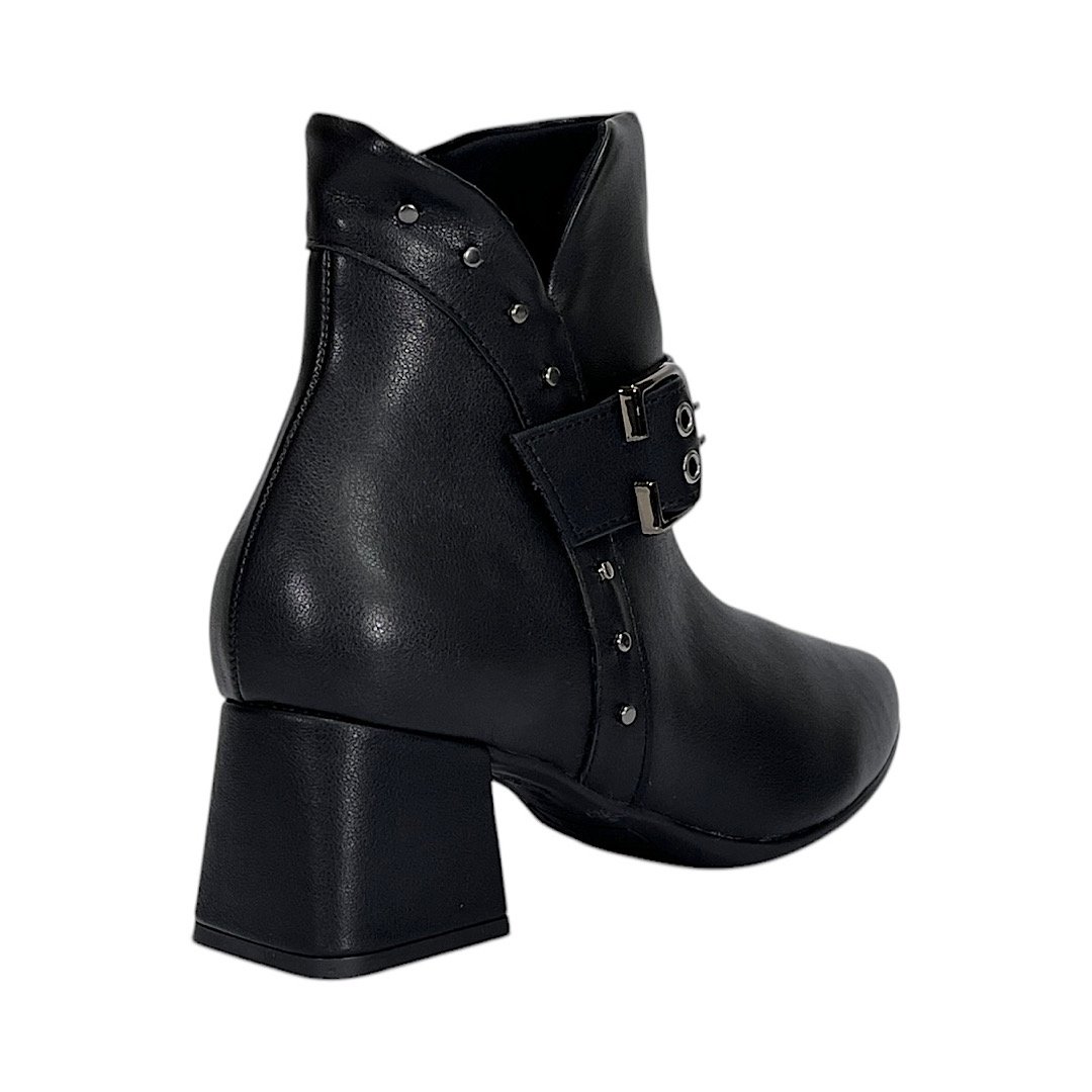 Bota Piccadilly Maxi Estela Wide Fit Salto Medio 748037 Preto Preto 5