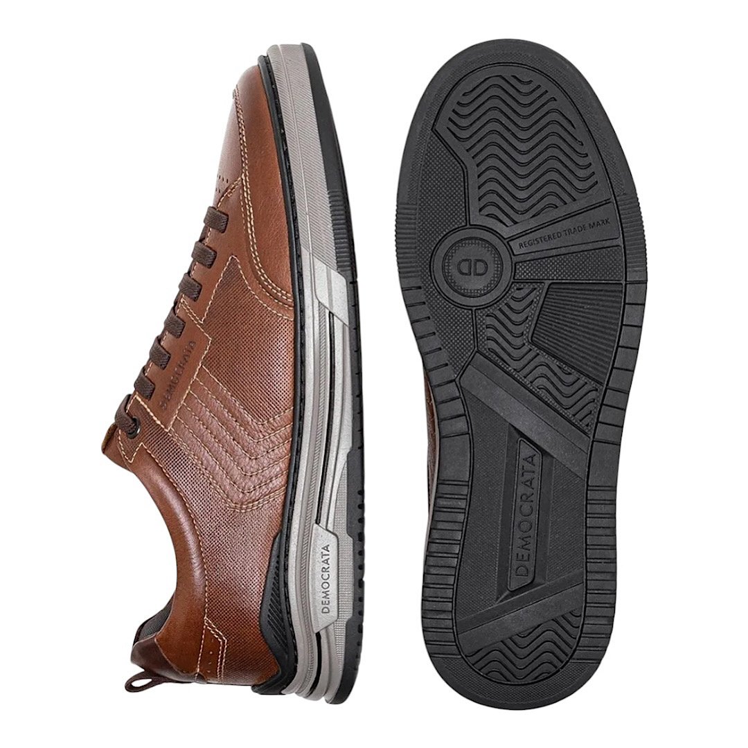 Sapatênis Democrata Denim Dylan 640101 Marrom Conhaque Marrom 5