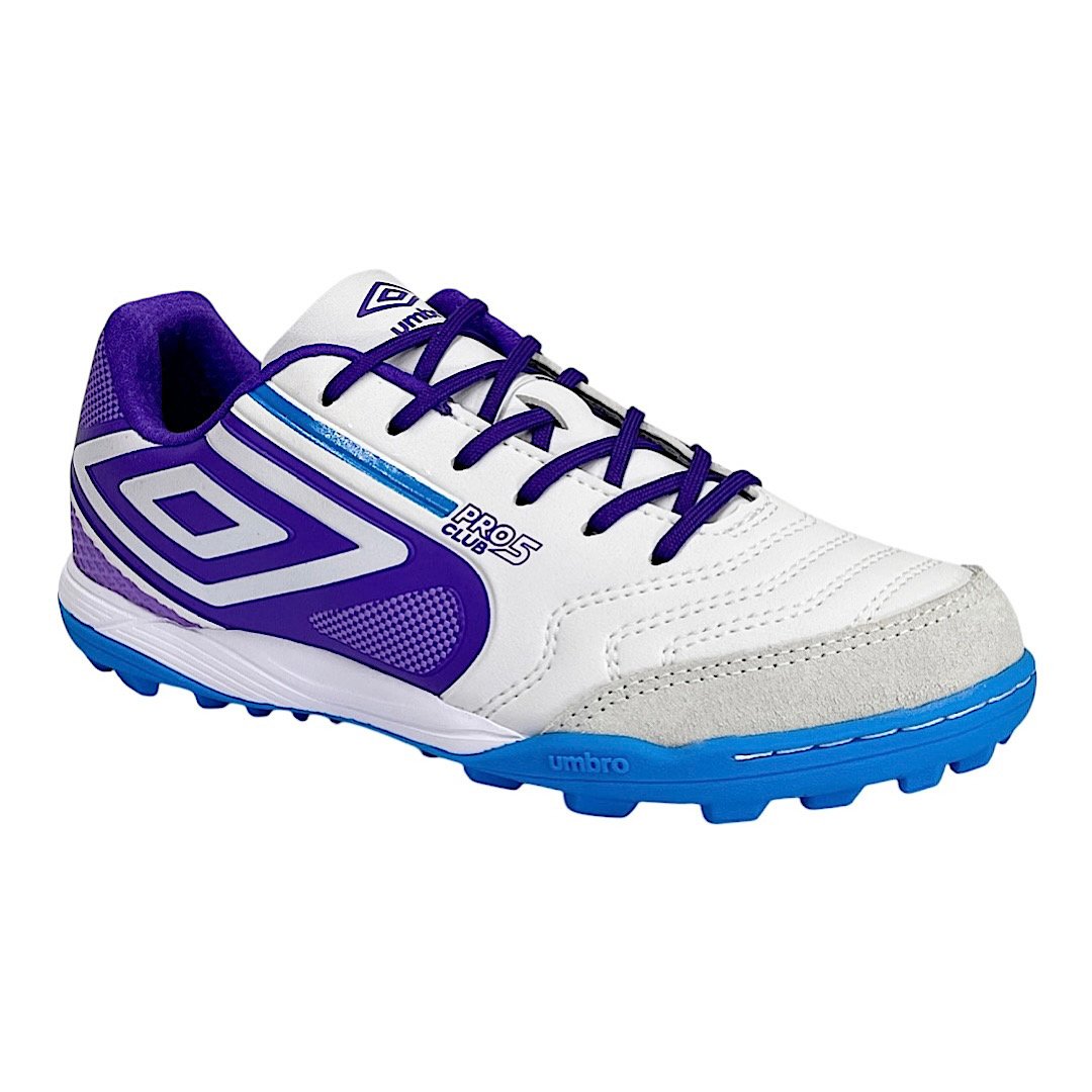 Chuteira Umbro Society Pro 5 Bump Club U01FB043 Branco/Púrpura Branco/Purpura 2