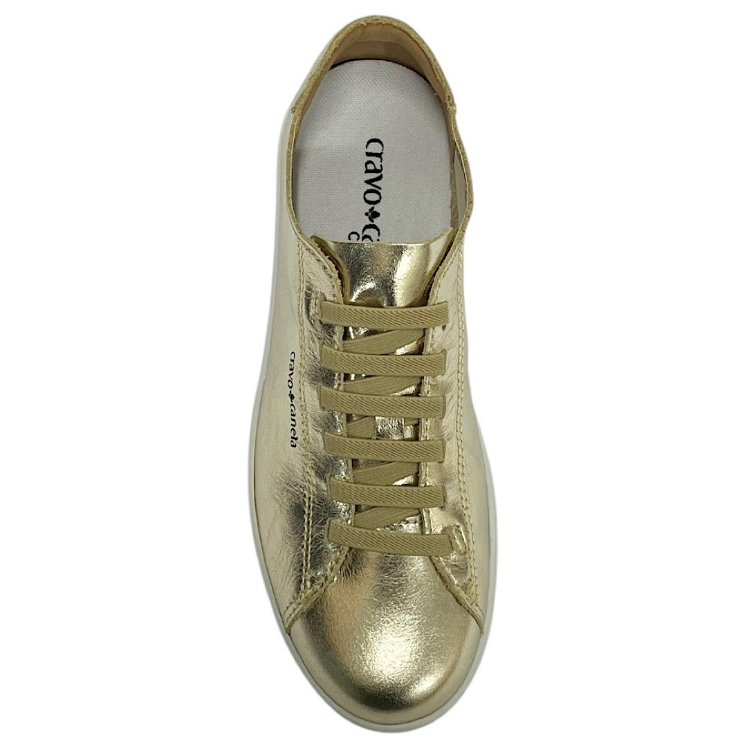 Tênis Cravo e Canela Pietra Casual 1466CC Couro Metalizado Ouro Light Ouro Light 4