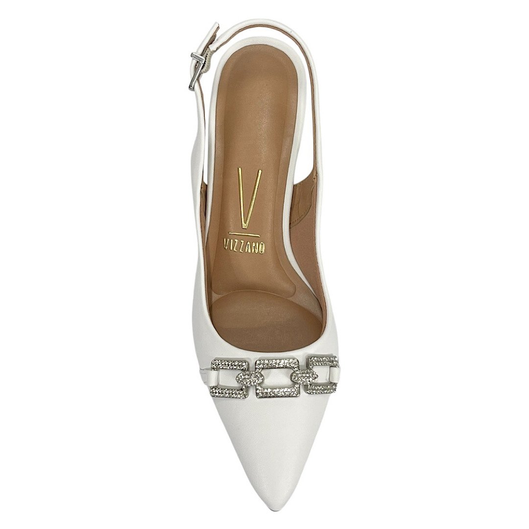 Sapato Vizzano Slingback Salto Fino 1185.1131 Branco Branco 4