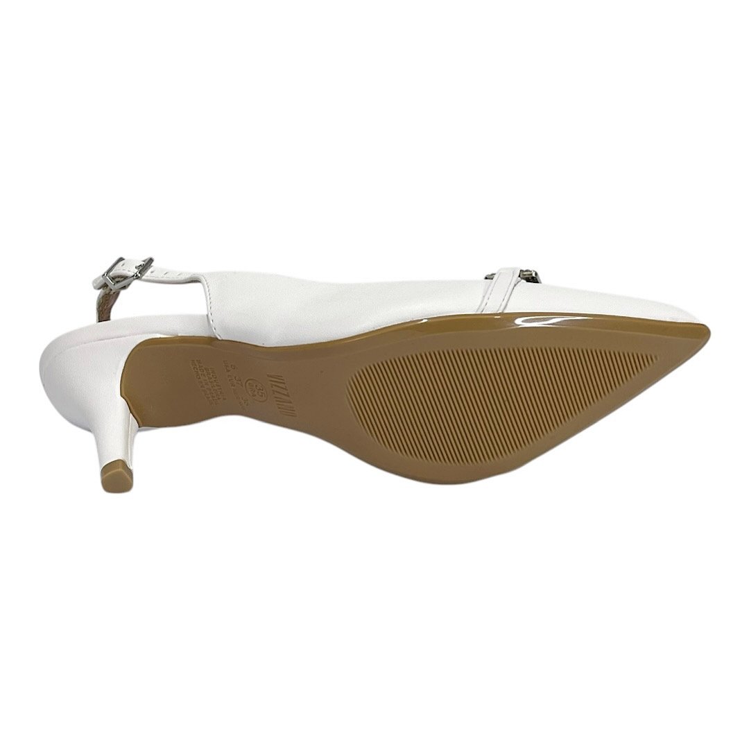 Sapato Vizzano Slingback Salto Fino 1185.1131 Branco Branco 6