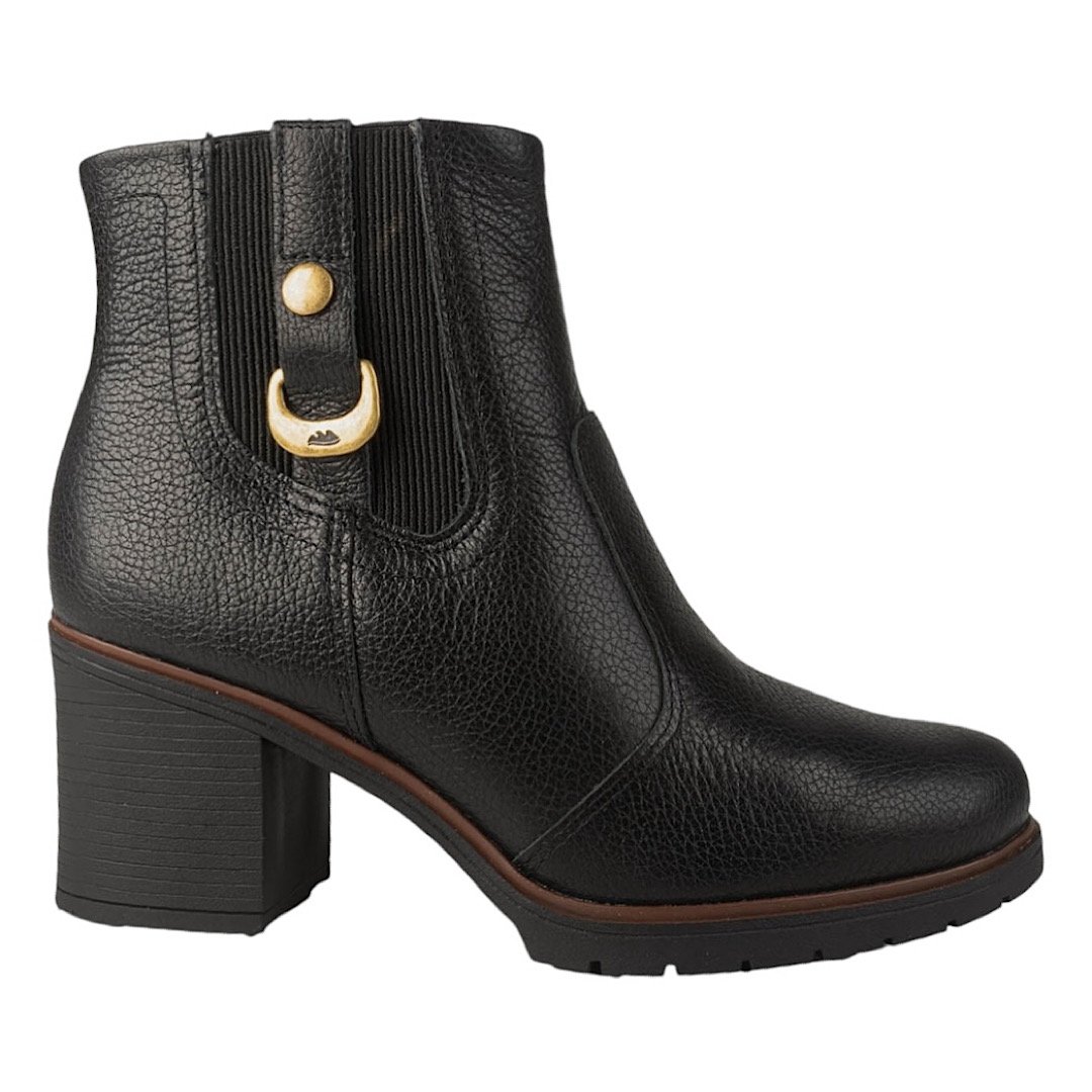 Bota Dakota Cano Baixo Salto Bloco D0393 Couro Preto Preto 2