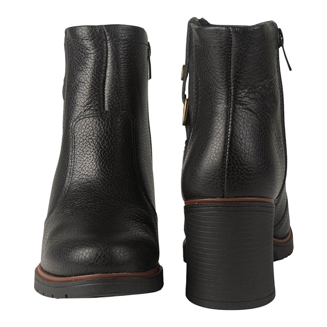 Bota Dakota Cano Baixo Salto Bloco D0393 Couro Preto Preto 4