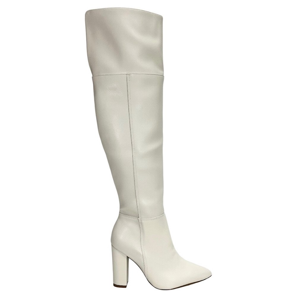 Bota Vizzano Over The Knee Bico Fino Off White Off White