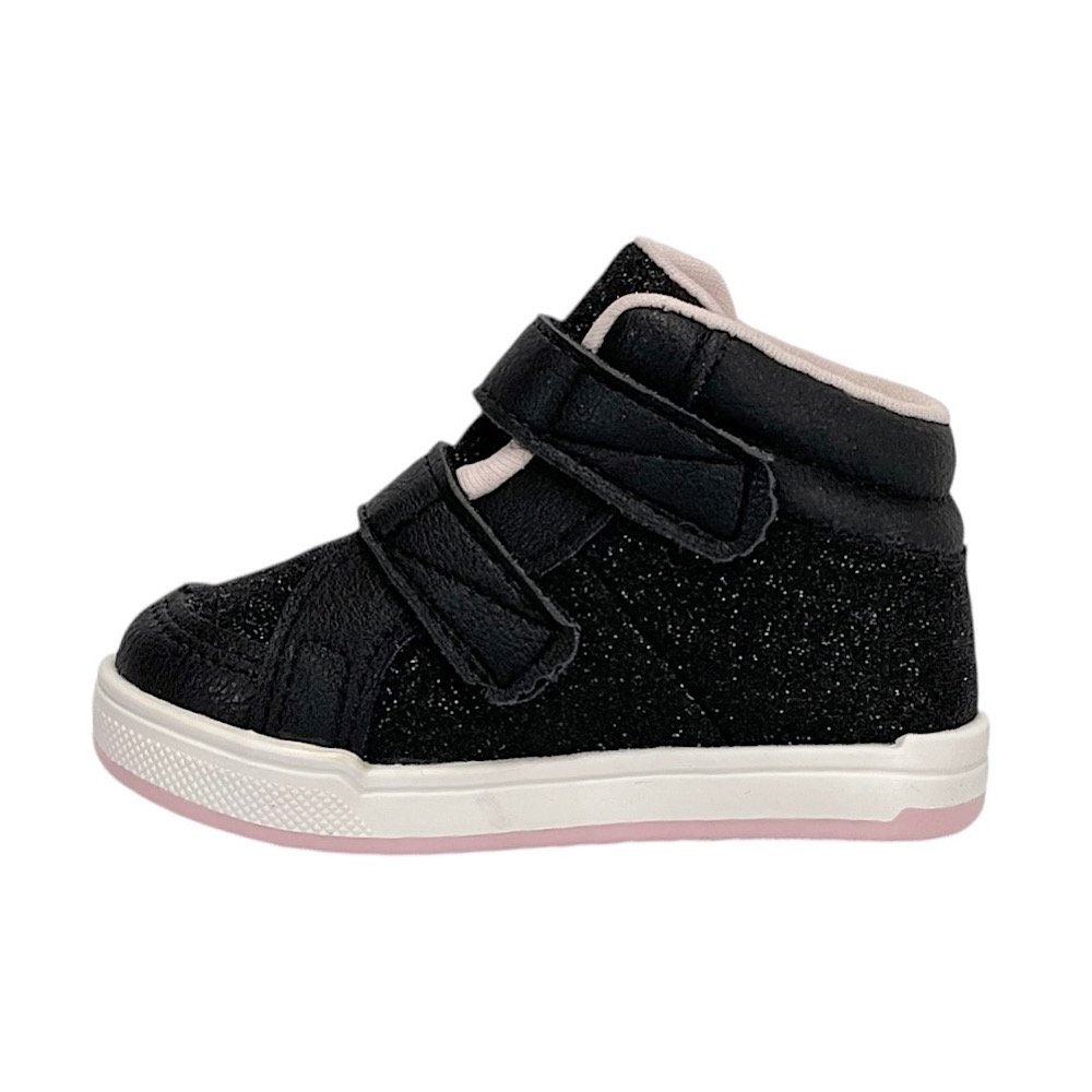 Tênis Klin Moon Baby Cano Alto Glitter 218090 Preto/Rosa Preto 3