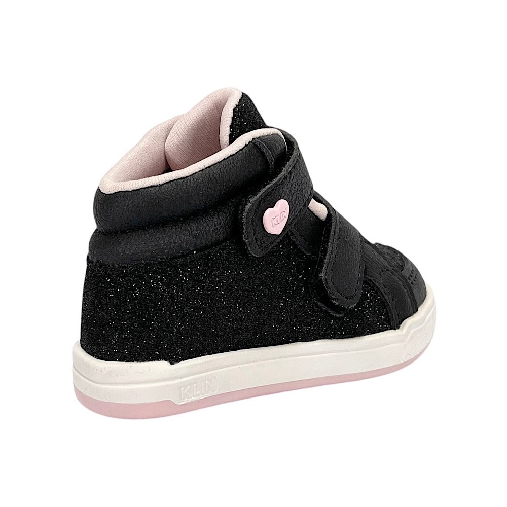 Tênis Klin Moon Baby Cano Alto Glitter 218090 Preto/Rosa Preto 5