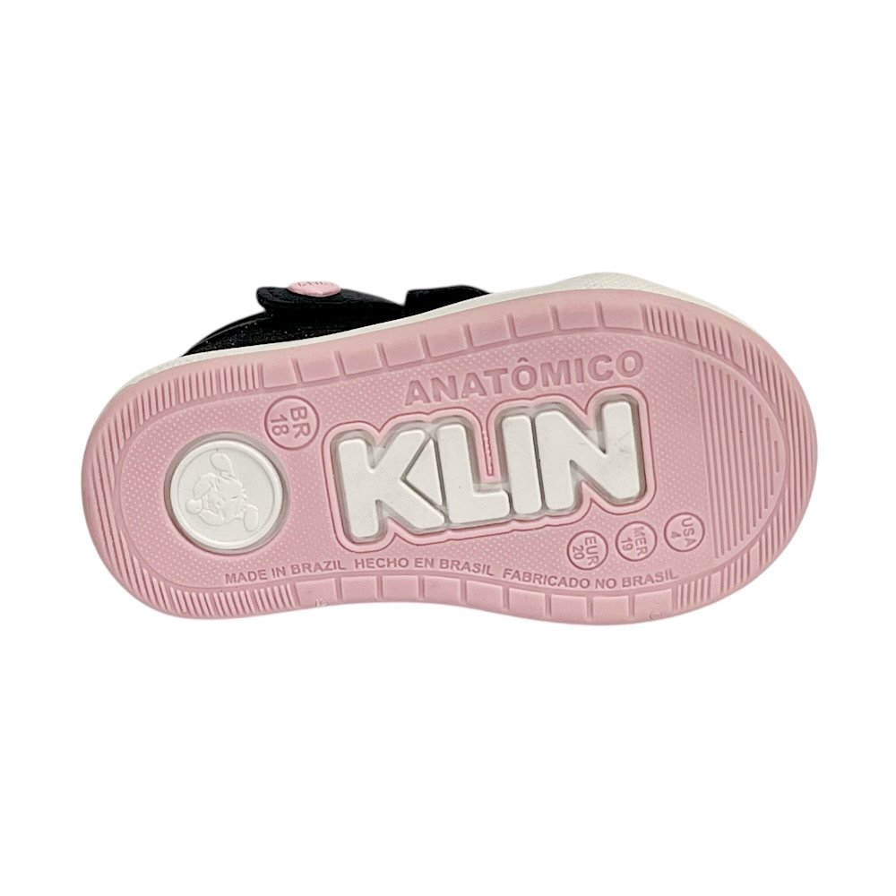 Tênis Klin Moon Baby Cano Alto Glitter 218090 Preto/Rosa Preto 6