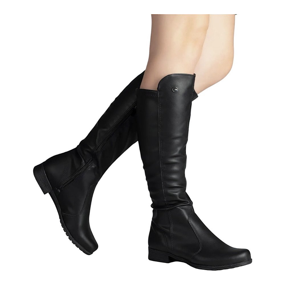 Bota Dakota Cano Longo Salto Baixo D0641 Preta Preto 6