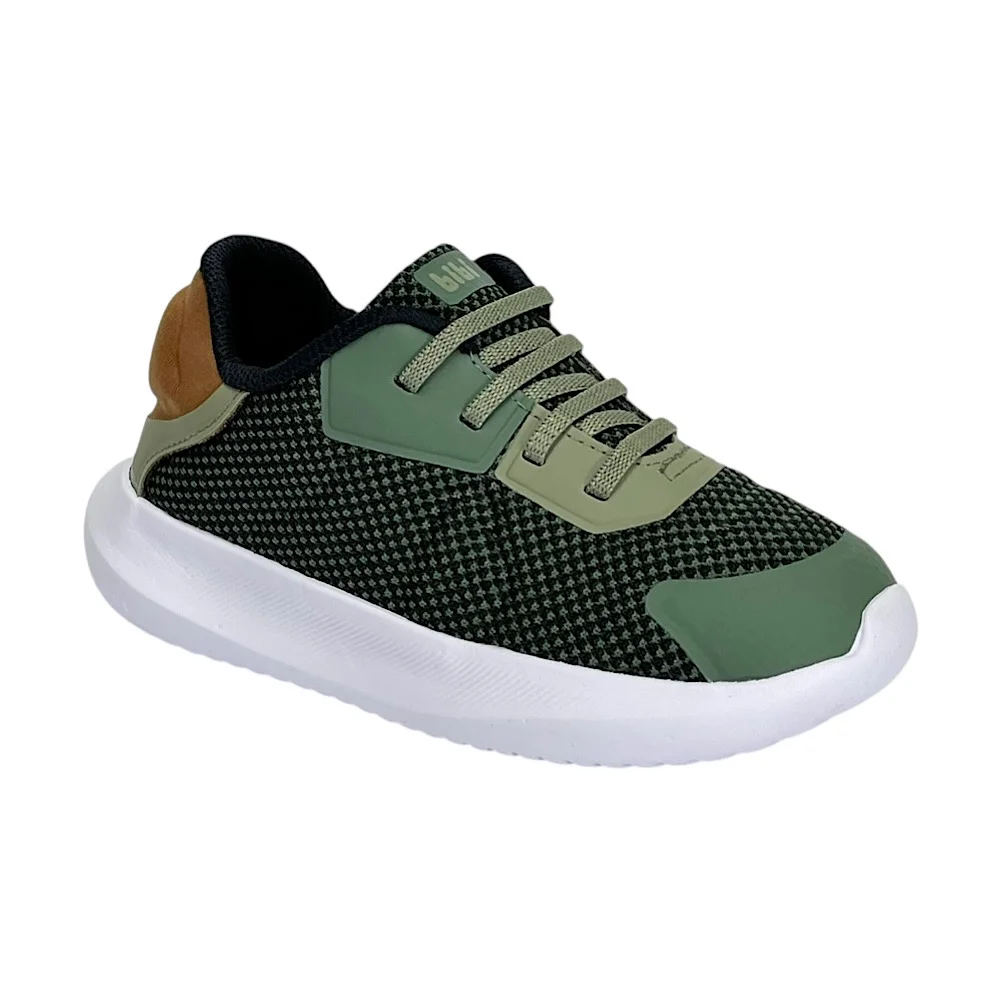 Tênis Bibi Flash Infantil Calce Fácil 1232118 Verde Folha/Preto/Caramelo
