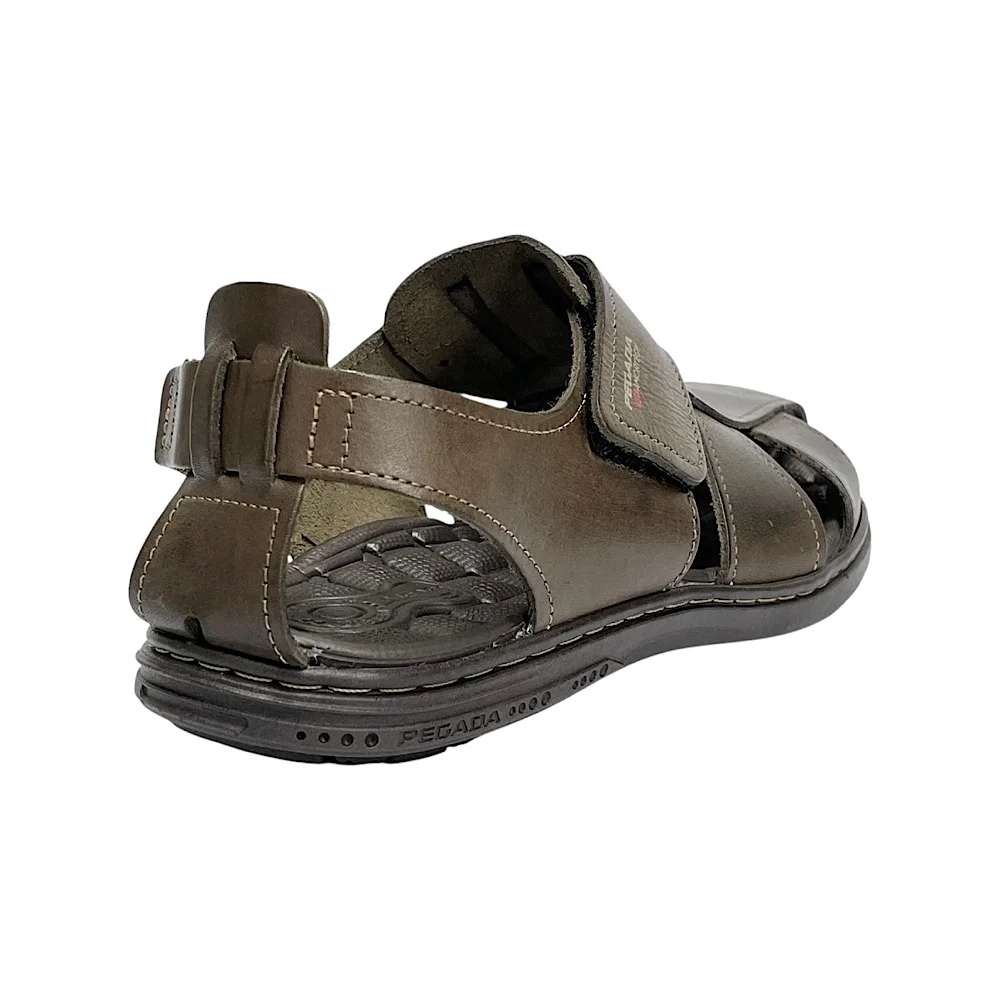 Sandália Pegada Masculina Couro Fechada 131287 Marrom Cravo Cravo 5