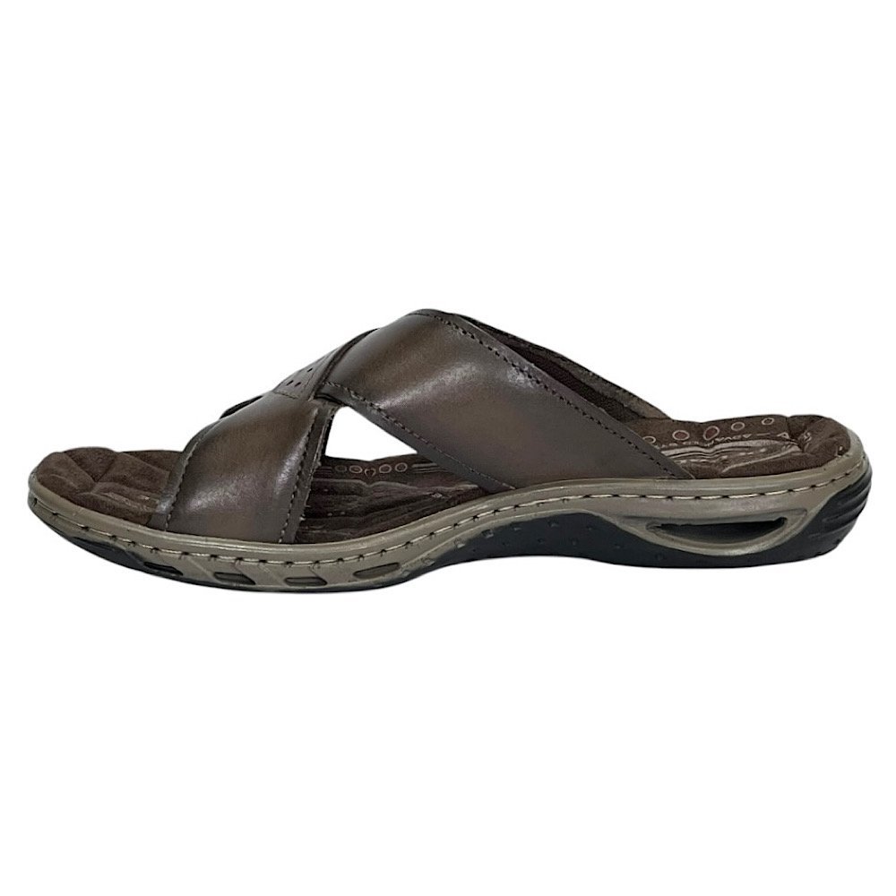 Chinelo Pegada Soft Couro Masculino 131661 Marrom Cravo Cravo 3
