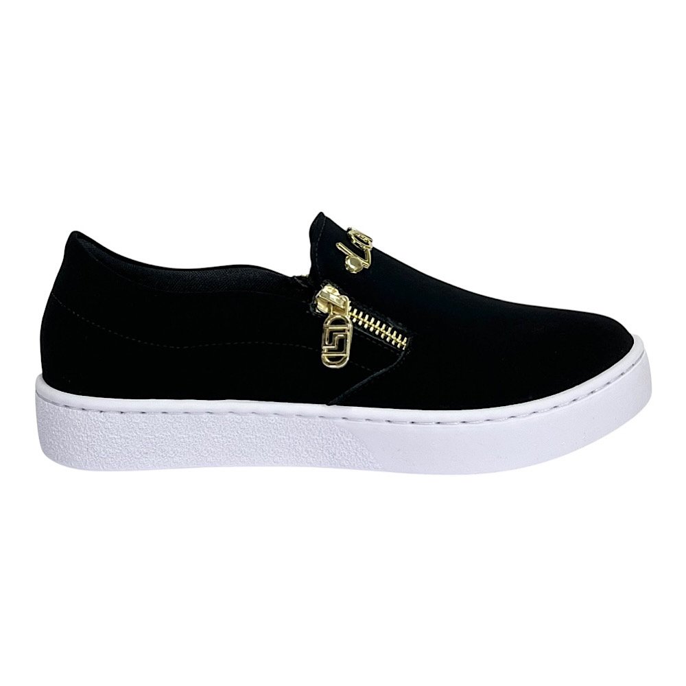 Tênis Santinelli Slip On Love Nobuck 1554-003 Preto Preto