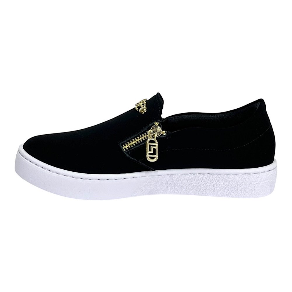 Tênis Santinelli Slip On Love Nobuck 1554-003 Preto Preto