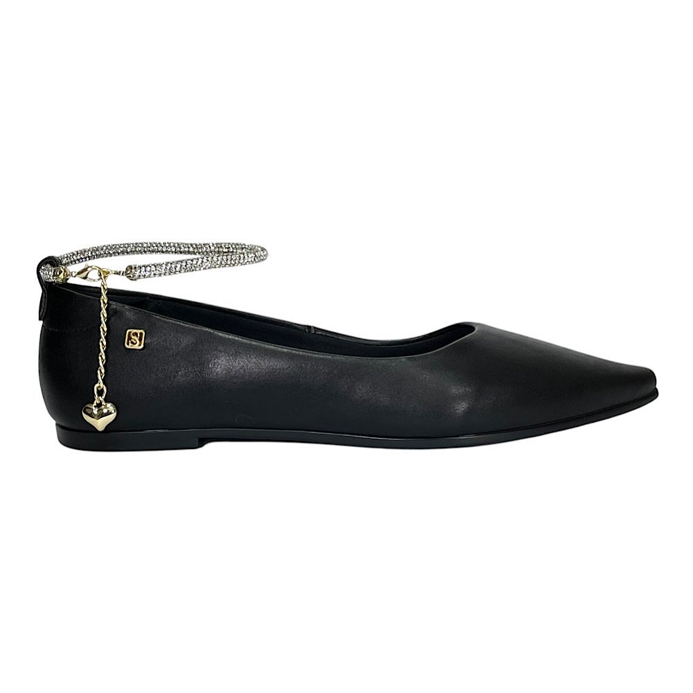 Sapatilha Santinelli Com Tornozeleira Strass 1600-007 Preto Preto 2