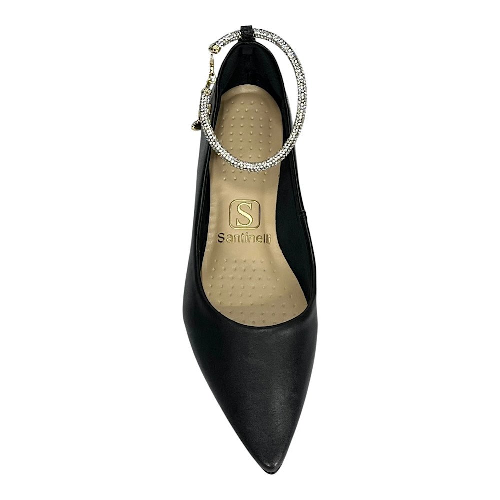 Sapatilha Santinelli Com Tornozeleira Strass 1600-007 Preto Preto 4
