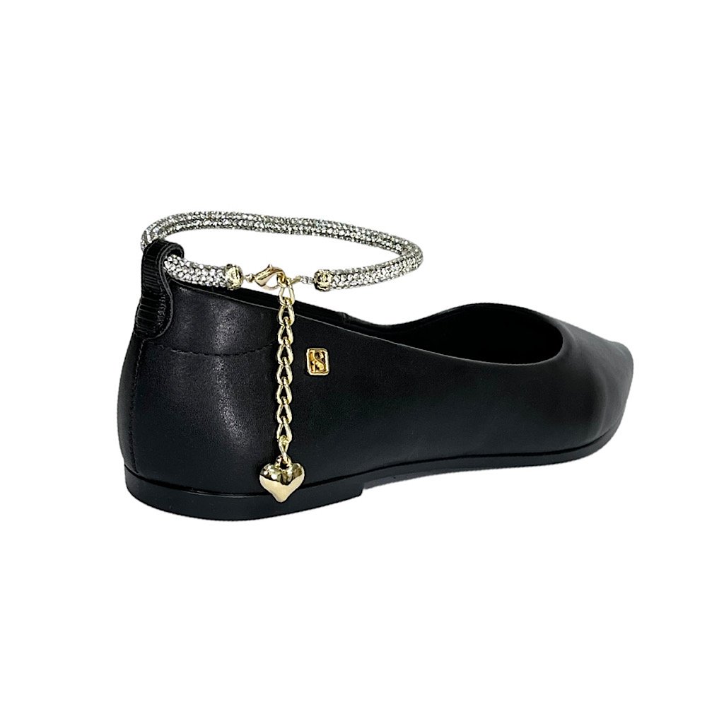 Sapatilha Santinelli Com Tornozeleira Strass 1600-007 Preto Preto 5