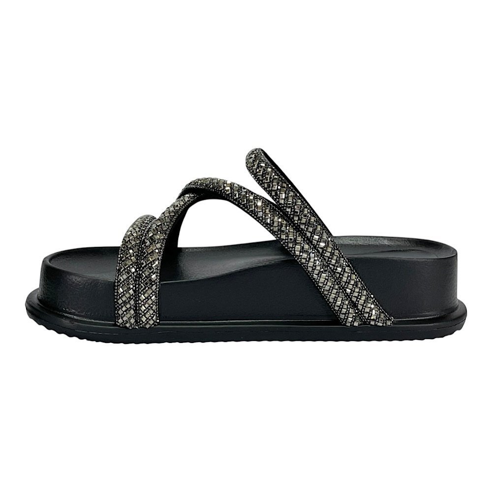 Sandália Santinelli Papete Strass 1550-001 Preto Preto 3