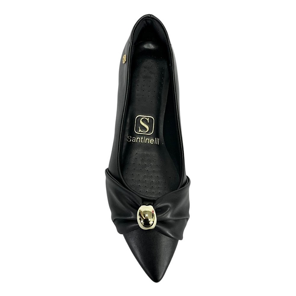 Sapatilha Santinelli Bico Fino 1600-041 Preto Preto 4