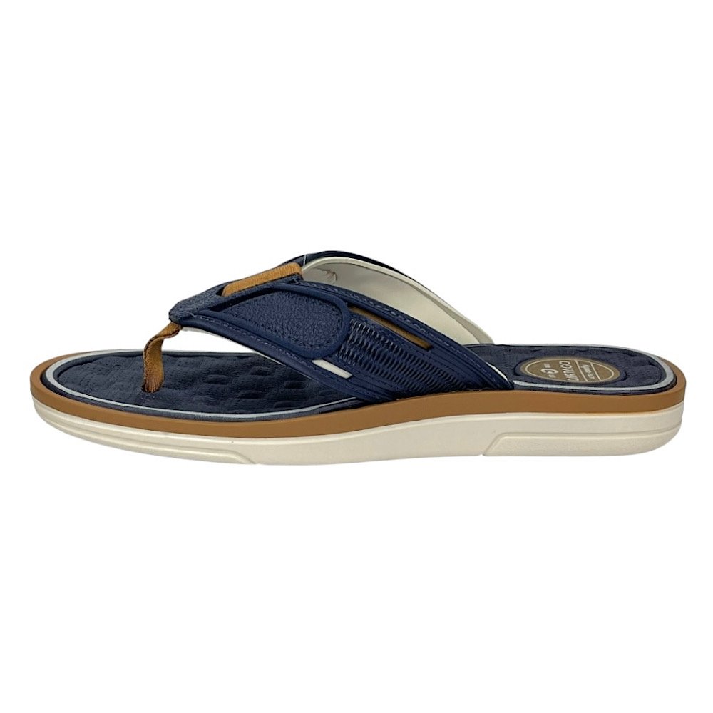 Chinelo Cartago Lyon IV Dedo 12531 Bege/Azul/Castor Azul Marinho 3