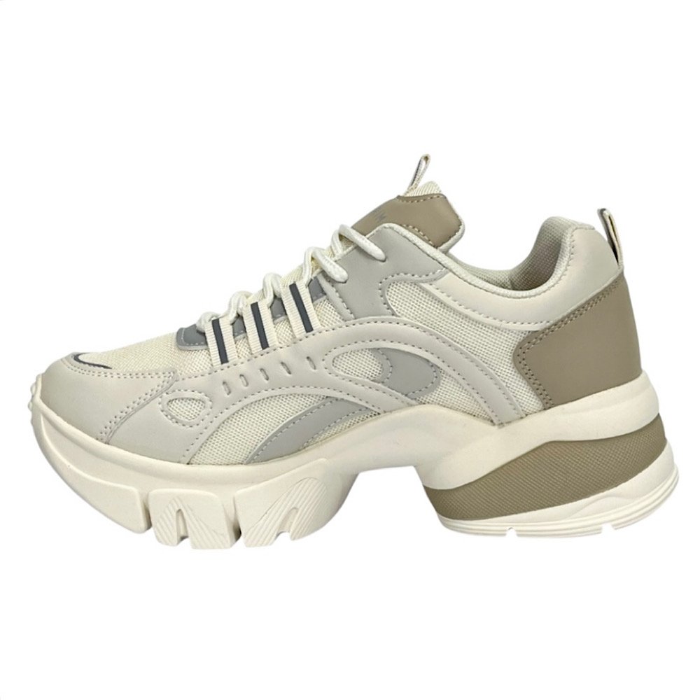 Tênis Ramarim Sneaker Casual 2480231 Ouro Natural Bege/Cinza 3