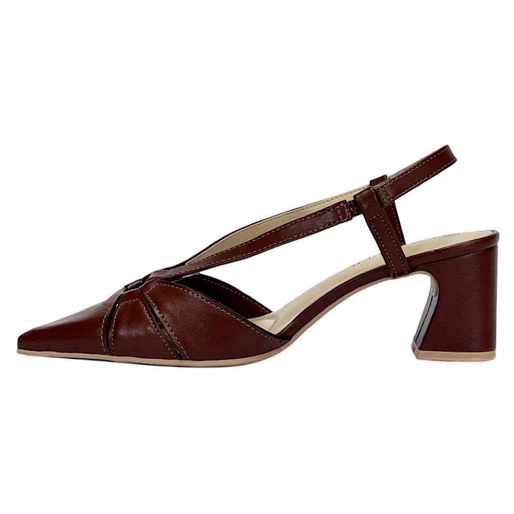 Sapato Ramarim Slingback Salto Bloco 2516232 Marrom Rum Rum 3