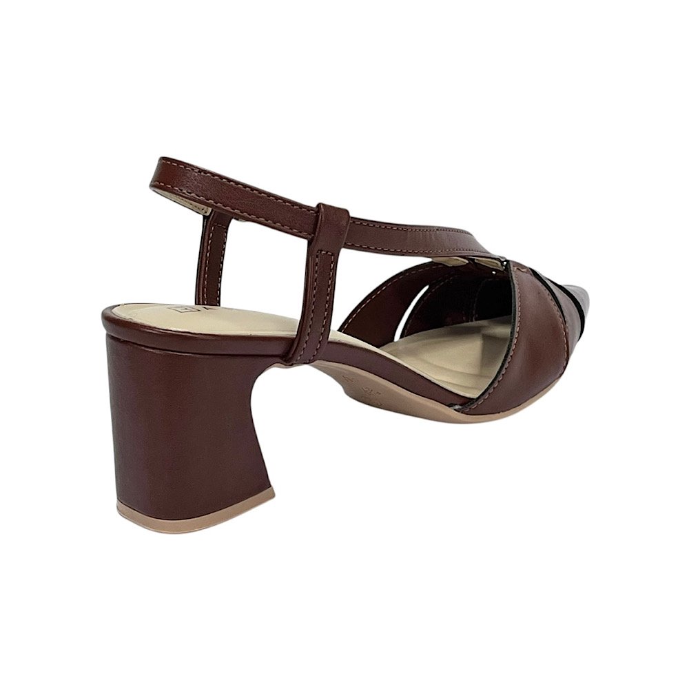 Sapato Ramarim Slingback Salto Bloco 2516232 Marrom Rum Rum 5