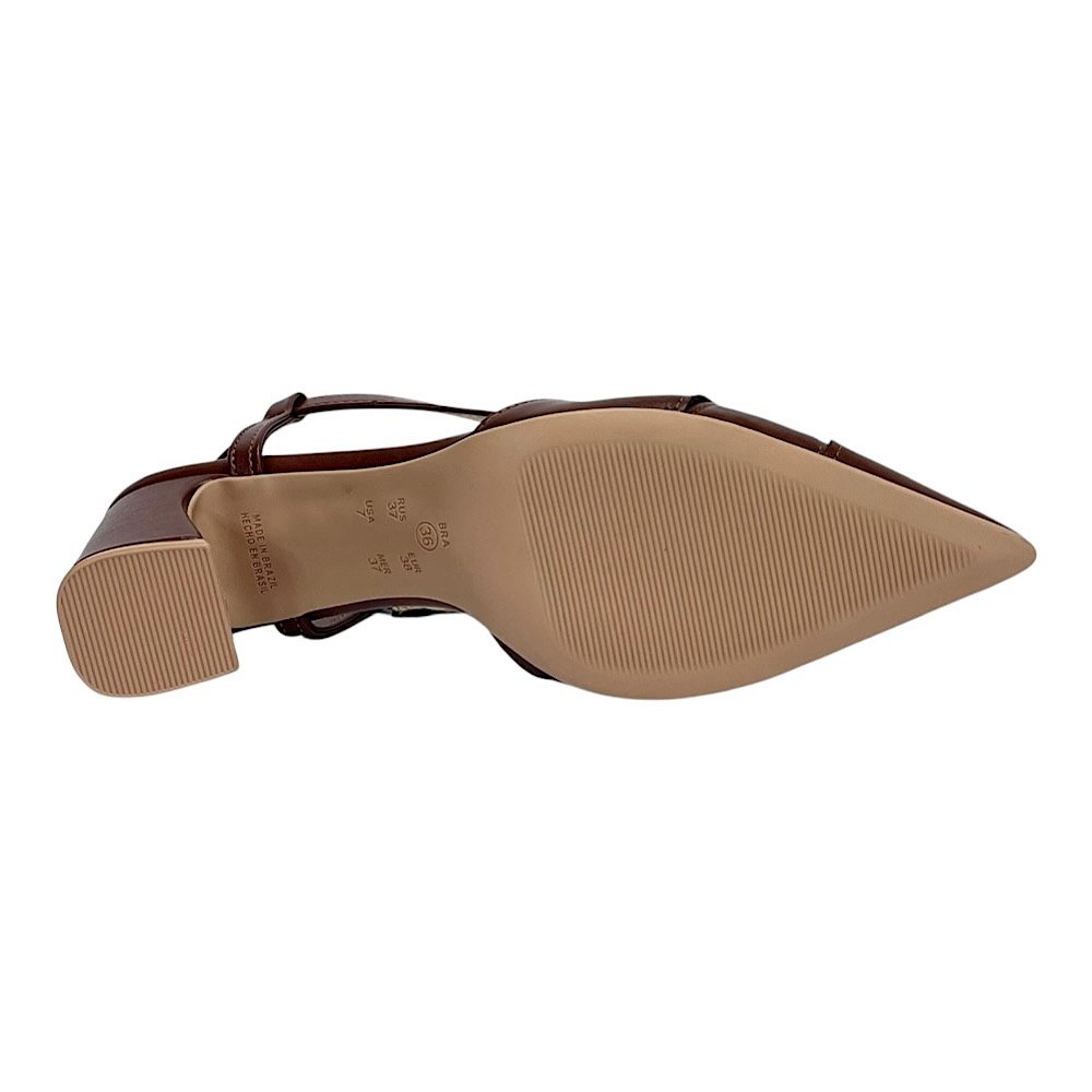 Sapato Ramarim Slingback Salto Bloco 2516232 Marrom Rum Rum 6