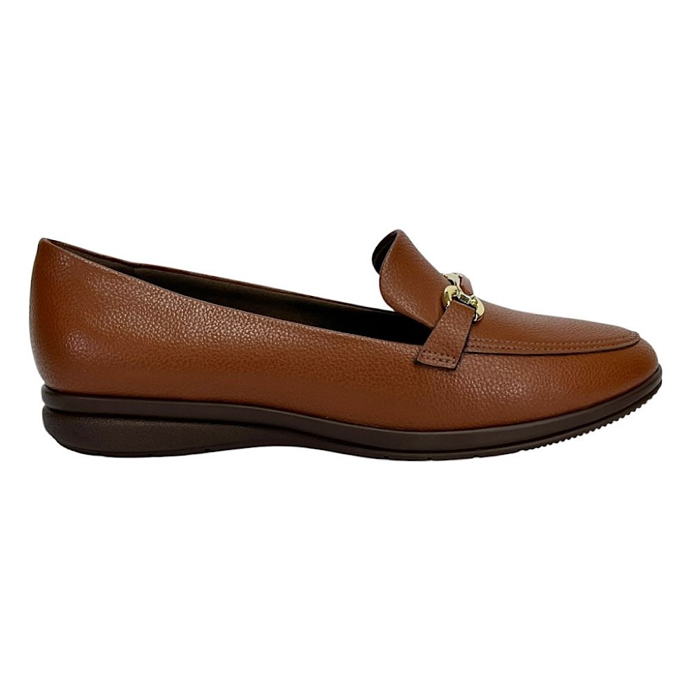 Sapato Piccadilly Loafer Sandy Anabela Baixo 261038 Marrom Conhaque Conhaque 2
