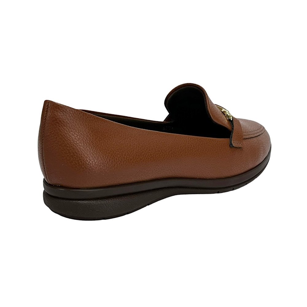 Sapato Piccadilly Loafer Sandy Anabela Baixo 261038 Marrom Conhaque Conhaque 5