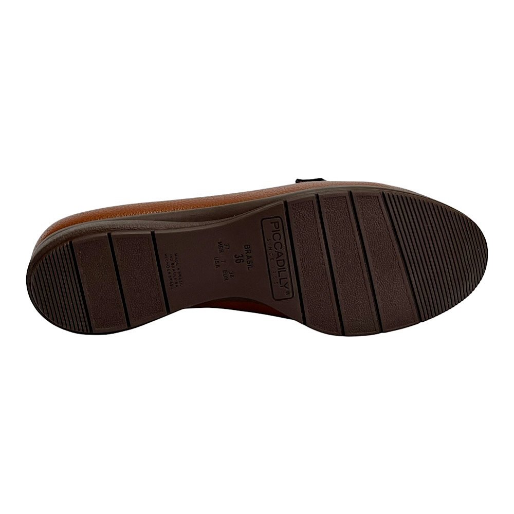 Sapato Piccadilly Loafer Sandy Anabela Baixo 261038 Marrom Conhaque Conhaque 6