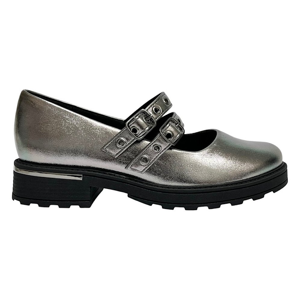 Sapato Piccadilly Mocassim Mary Jane Maxi 735038 Pewter Pewter 2