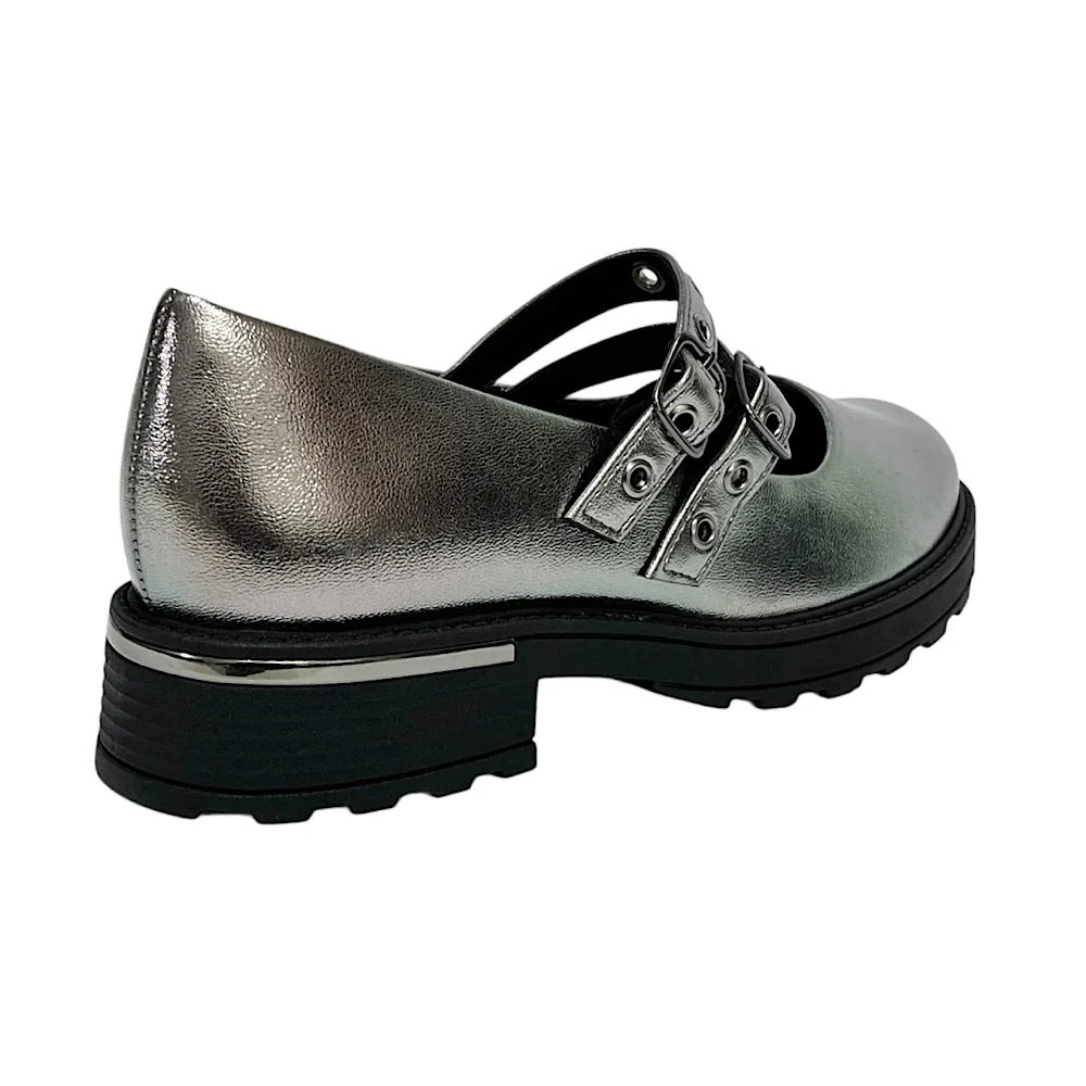 Sapato Piccadilly Mocassim Mary Jane Maxi 735038 Pewter Pewter 5